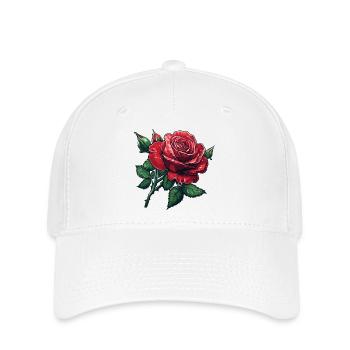 Rose with buds and drops of water - Flexfit Cap - white - Front