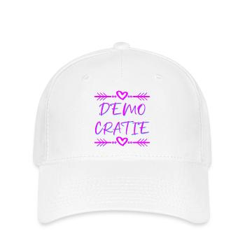démocratie - Casquette Flexfit - blanc - Devant