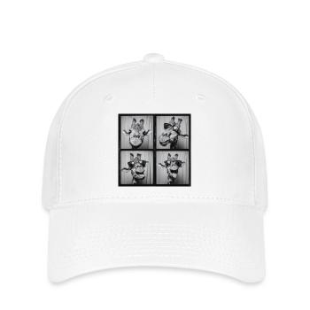 Funny Giraffe Sunglasses Photo Booth - Flexfit Cap - white - Front