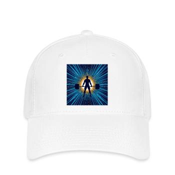 Barbell Hero im Lichtkreis - Flexfit Cap - Weiß - Vorne