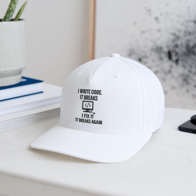I Write Code – Funny Programmer T-Shirt Flexfit Cap