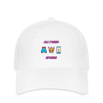 Alles, was ich brauche, ist hier - Flexfit Cap - Weiß - Vorne