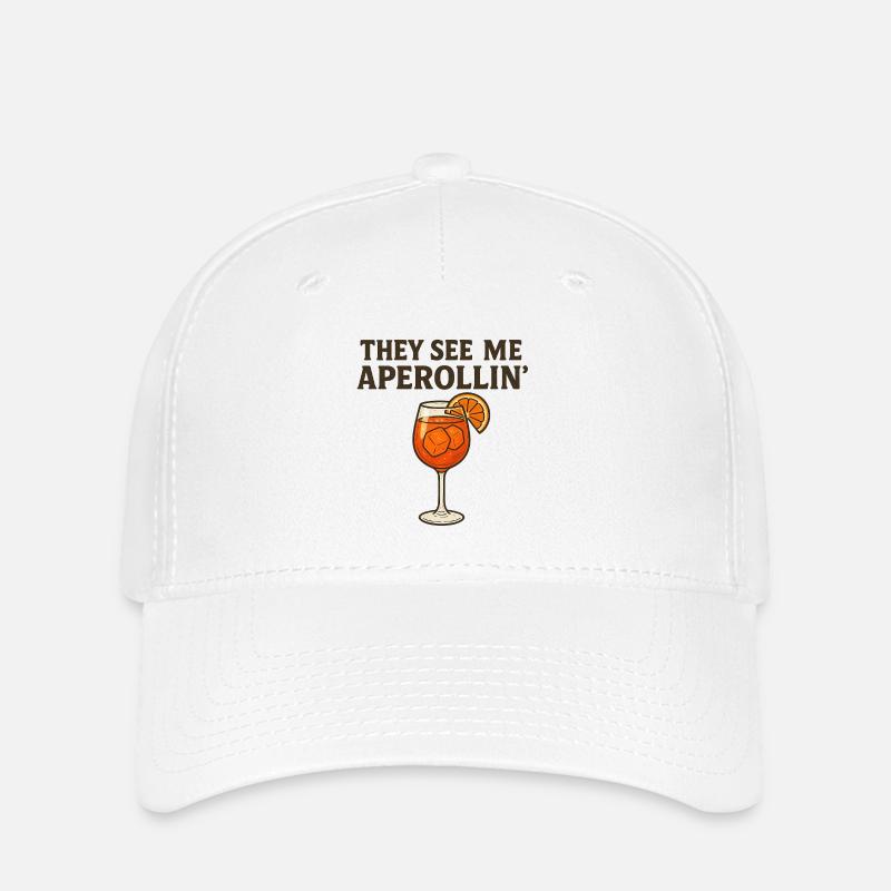Aperollin Pun Design - Flexfit Cap - white