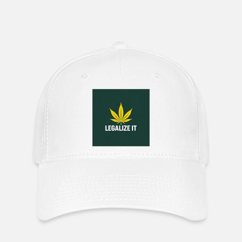 Cannabis Legalisierung Blatt - Flexfit Cap - Weiß