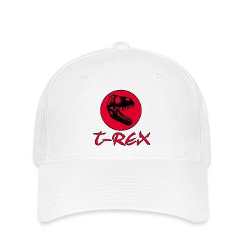 Tyrannosaurus Rex and Red Sun - Flexfit Cap - white - Front