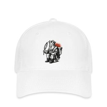 König auf Thron mit Feder - Flexfit Cap - Weiß - Vorne