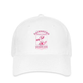 Dachshund_Whisperer_backprint_pink - Flexfit Cap - Weiß - Vorne