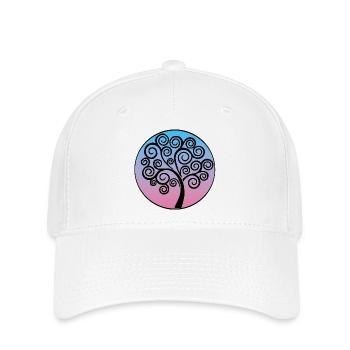 Arbre de vie spirale noir - Casquette Flexfit - blanc - Devant