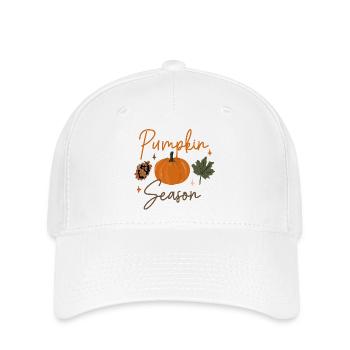 Kürbis-Saison - Flexfit Cap - Weiß - Vorne