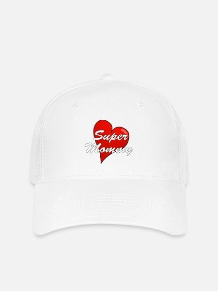 SUPER MOMMY - Flexfit Cap - white