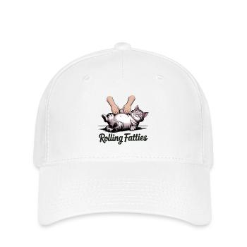 Rolling Fatties - Funny Cat T-Shirt - Flexfit Cap - white - Front