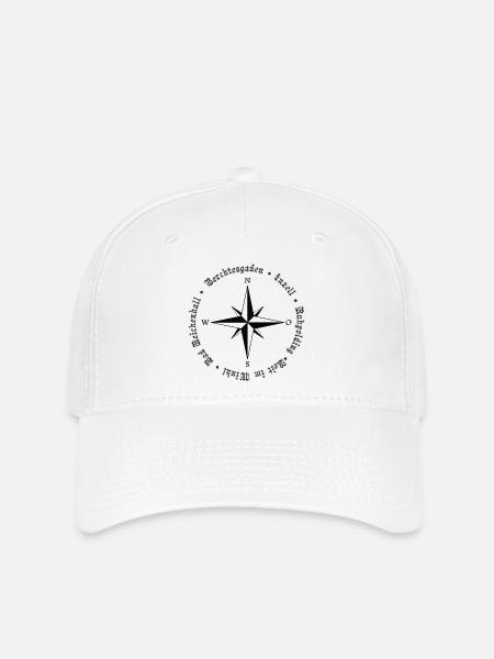 Kompass Alpen Orte Design - Flexfit Cap - Weiß