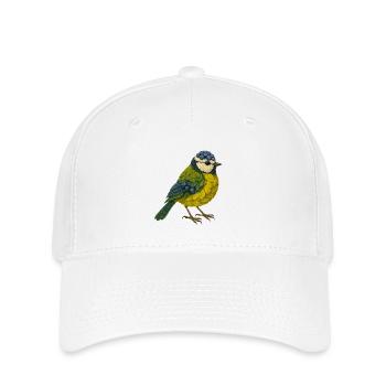 Blaumeise im Naturlook - Flexfit Cap - Weiß - Vorne