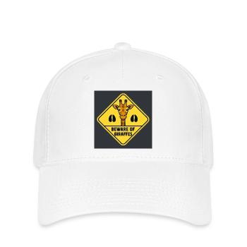 Giraffe Warning Sign - Flexfit Cap - white - Front