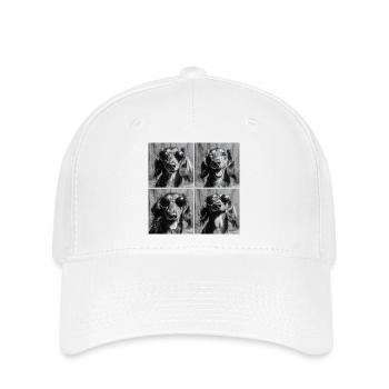 Funny Dachshund Dog Retro Photo Booth - Flexfit Cap - white - Front