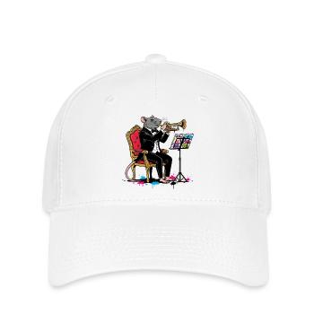 Jazzrat en trompette smoking - Casquette Flexfit - blanc - Devant