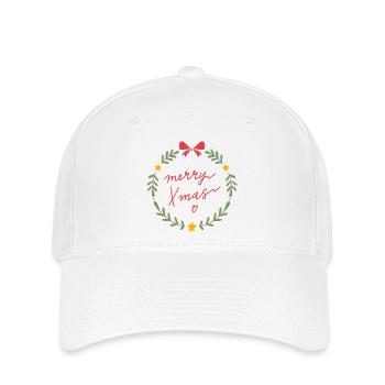 Merry Xmas Kranz Wreath - Flexfit Cap - white - Front
