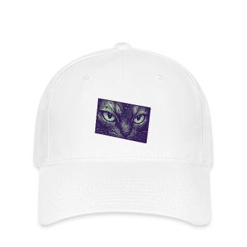 Neon Cat Gaze Art graphique moderne - Casquette Flexfit - blanc - Devant