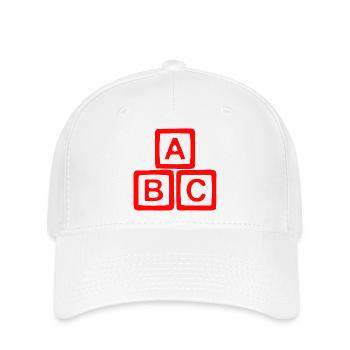 ABC Block Kontrast Design - Flexfit Cap - Weiß - Vorne