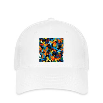 Colorful puzzle piece pattern - Flexfit Cap - white - Front