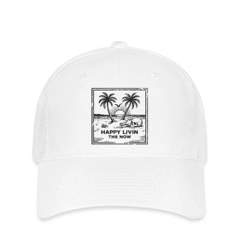 Vintage Beach Skull T-Shirt – Happy Livin - Flexfit Cap - white - Front