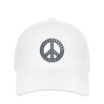 DIAMOND IS PEACE - peace & love - Casquette Flexfit - blanc - Devant