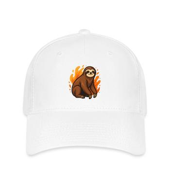 Flammendes Faultier - Flexfit Cap - Weiß - Vorne