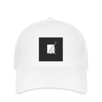 Pfotenpfad Katze Silhouette - Flexfit Cap - Weiß - Vorne