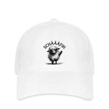 SCHÄFIN – Lustiges Schaf Chefin Wortspiel Geschenk - Flexfit Cap - Weiß - Vorne