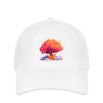 Renard sous l’arbre d’automne - Casquette Flexfit - blanc - Devant