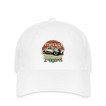18e anniversaire - Classique - Millésime depuis 01/2008 - Casquette Flexfit - blanc - Devant