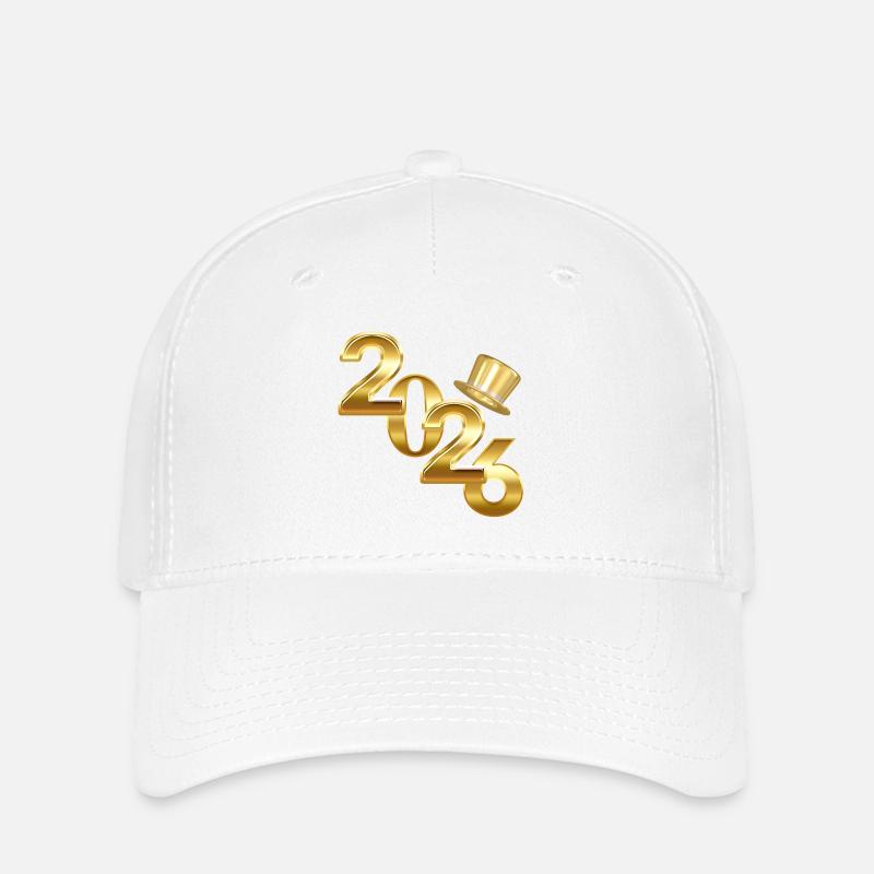 Nouvelle année 2026 - Casquette Flexfit - blanc