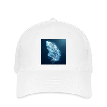 Ätherische Feder leuchtend – Symbol des Lichts - Flexfit Cap - Weiß - Vorne