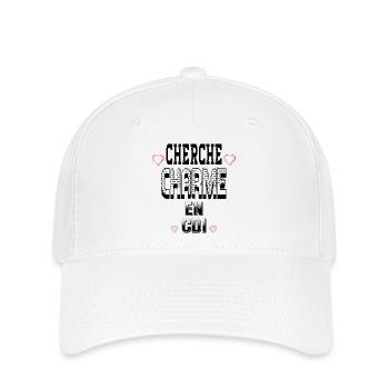 Cherche Charme en CDI - Casquette Flexfit - blanc - Devant