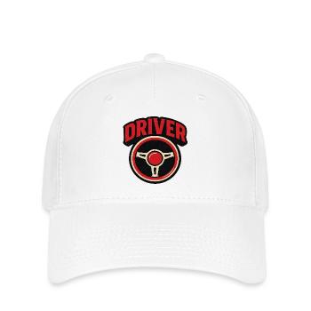 Steering Wheel Emblem Retro Driver Sport - Flexfit Cap - white - Front
