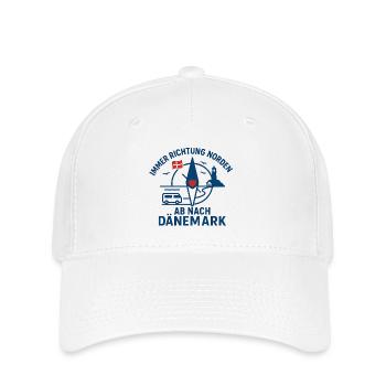 Toujours en route vers le nord – voyage de vacances au Danemark - Casquette Flexfit - blanc - Devant