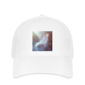 Plume Éthérée Lumineuse – Symbole de Lumière - Casquette Flexfit - blanc - Devant