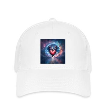 Cœur Ailé de Feu Cosmique - Casquette Flexfit - blanc - Devant