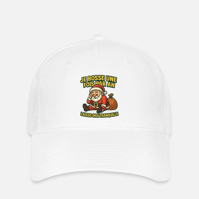 Noël Fatigué: Laisse-Moi Tranquille - Casquette Flexfit - blanc