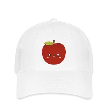 Personnage de la pomme rouge Kawaii - Casquette Flexfit - blanc - Devant