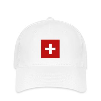 Schweizer Flagge - Flexfit Cap - Weiß - Vorne