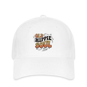 Old Hippie Soul Vintage Retro Design - Flexfit Cap - Weiß - Vorne