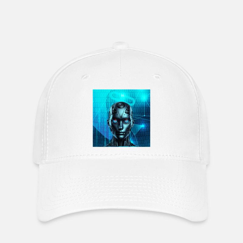 Robot Face - Flexfit Cap - white