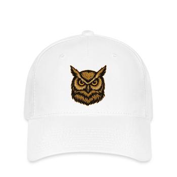 Goldene Eulenkopf Illustration - Flexfit Cap - Weiß - Vorne
