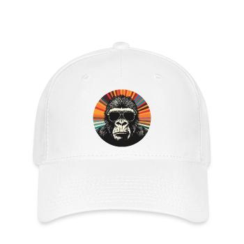 Gorilla Retro Sunglasses Pop Art - Flexfit Cap - white - Front