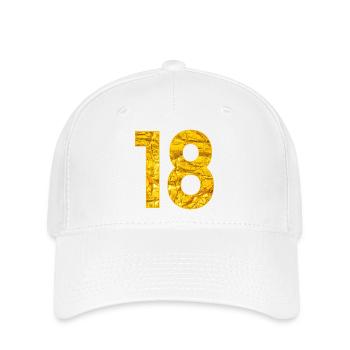 Numéro Dix-Huit - Numéro 18 Anniversaire - Casquette Flexfit - blanc - Devant