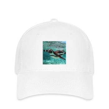 Penguin Underwater Turquoise Ocean Nature Design - Flexfit Cap - white - Front