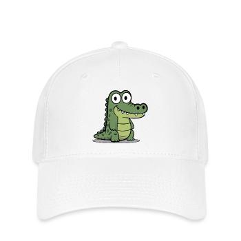 Krokodil  - Flexfit Cap - Weiß - Vorne