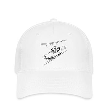 dackel eis bob kanal line art - Flexfit Cap - Weiß - Vorne