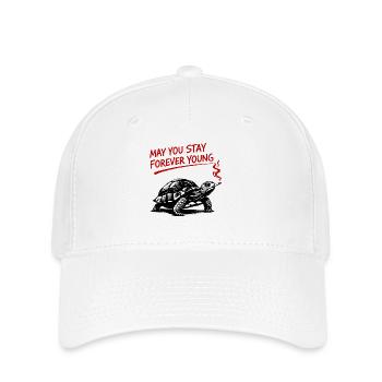 Turtle Smokes Forever Young - Flexfit Cap - white - Front